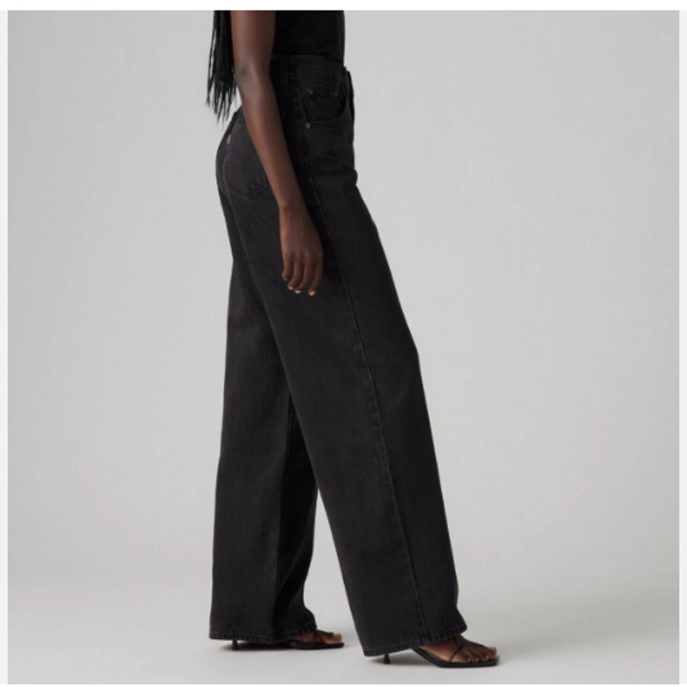 Levi's High-Rise Cinch Baggy Jeans Black 24x31 NWT Black Stone Wash